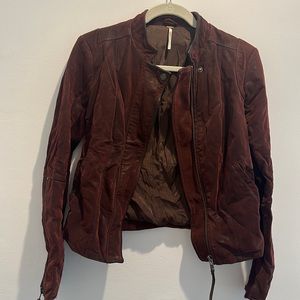 Free people burgundy suede jacket